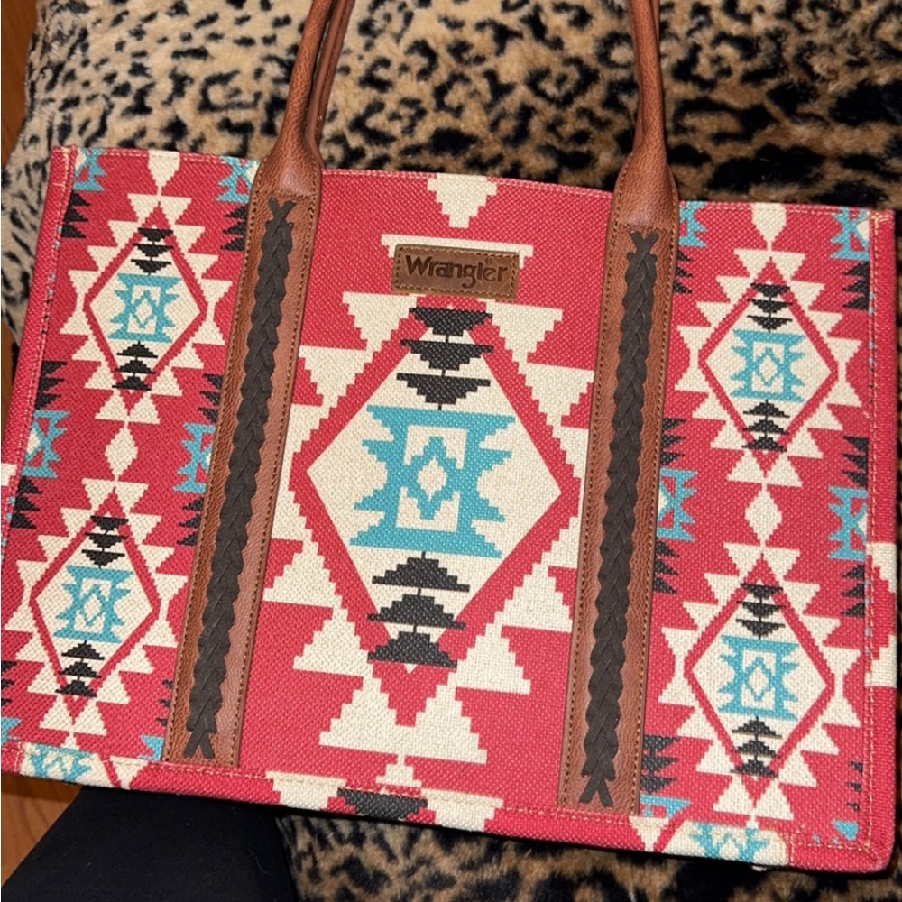 Wrangler Red and Brown Patterned Women's Bag